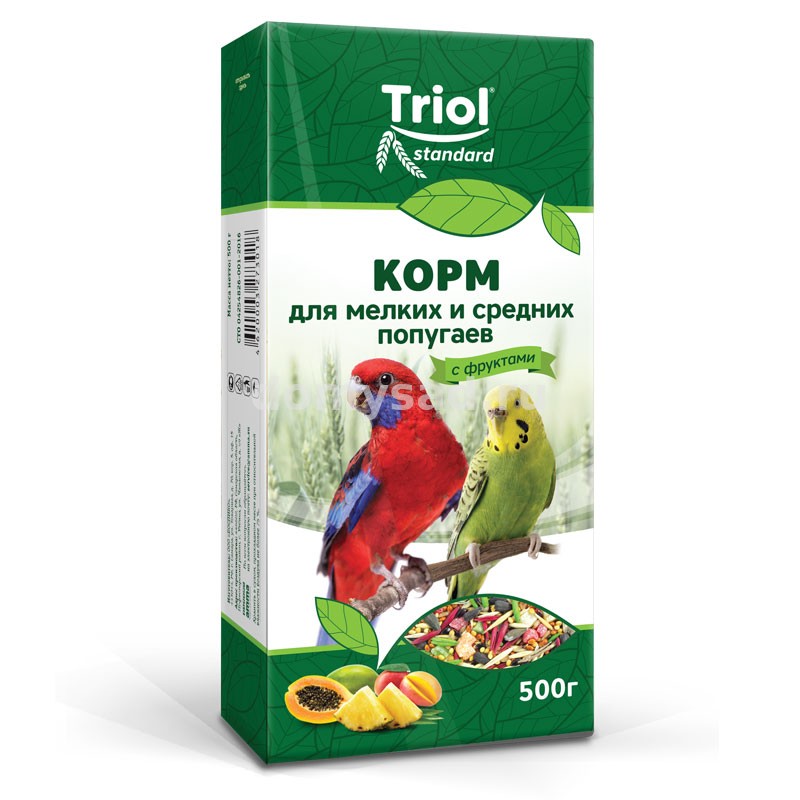 Корм Тriol Standard для мелких и средних попугаев с фруктами, 500г 50111006