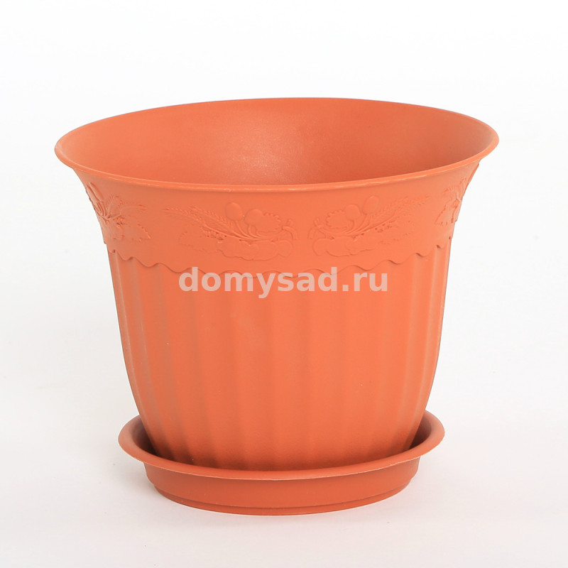 ДУБОК 1,6л. d170mm. Кашпо с поддоном Коричн.(25)