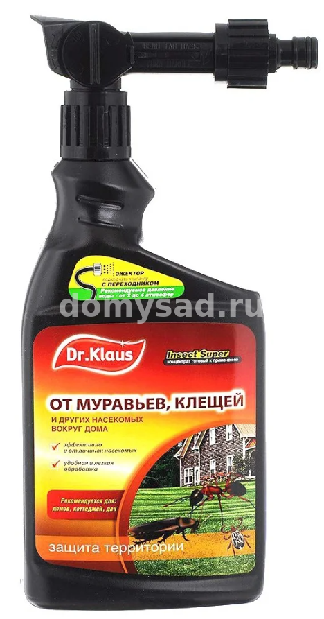 Dr Klaus Insect Super Эжектор (концентрат) от МУРАВЬЕВ, КЛЕЩЕЙ и др.насекомых 1,0л /8 т0000348