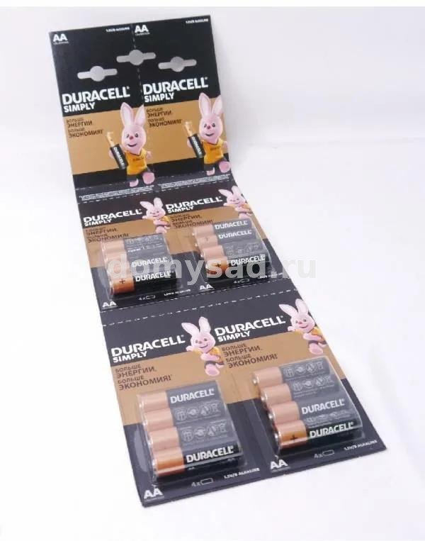 DURACELL элементы питания Alkaline Simply LR06-16BL ОТРЫВНОЙ 4*4 original/16/240