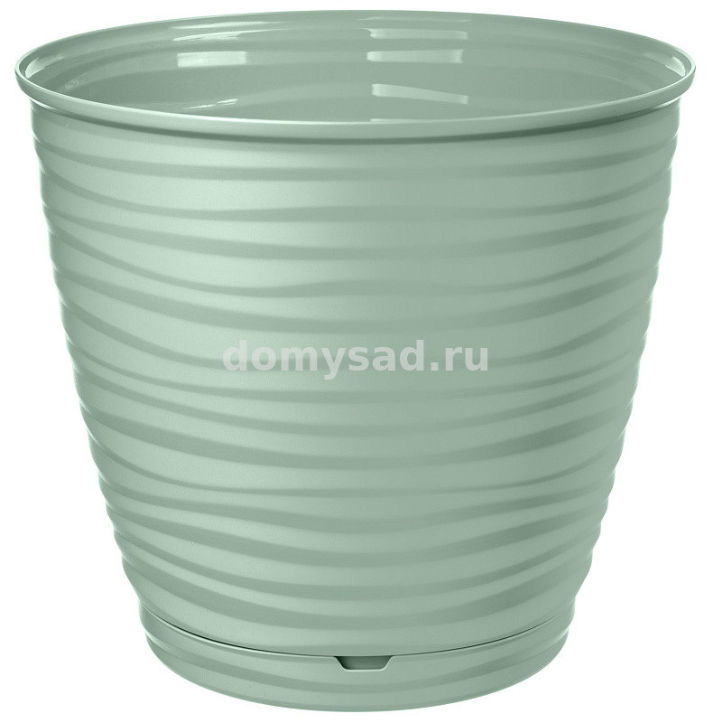 Горшок Saffron D267мм, 9,1л с поддоном (светло-зеленый) (9)