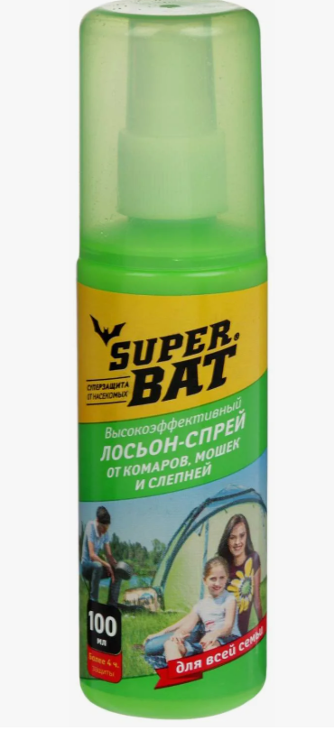 SuperBAT лосьон-спрей откомаров фл.100мл (50) 01-014