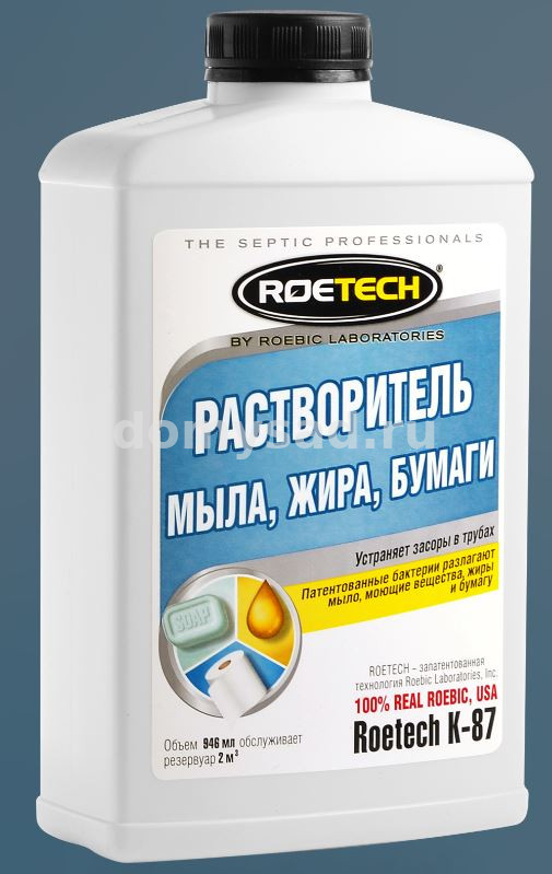 Roetech К-87 Растворитель мыла , жира, бумаги ПЭ флакон 946 мл.(12)