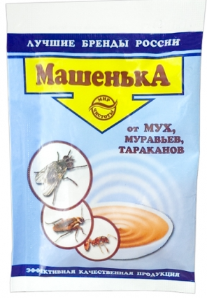 Машенька гранулы для уничтожения мух, муравьев, тараканов 10гр. (100)