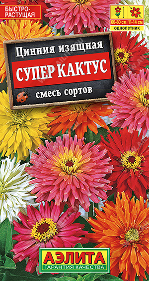 Цинния Супер кактус ,смесь (Аэлита) Ц