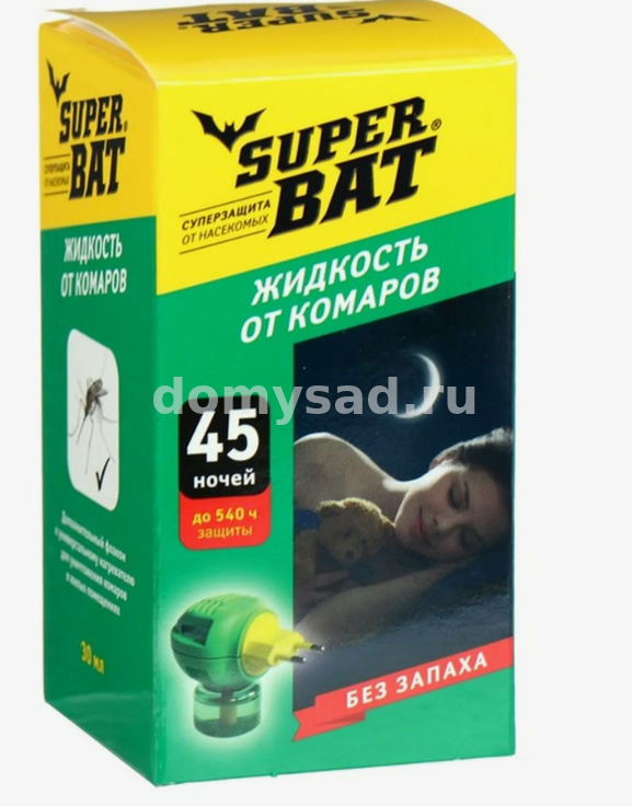 SuperBAT жидкость от комаров 45 ночей 30 мл. (24) 01-011