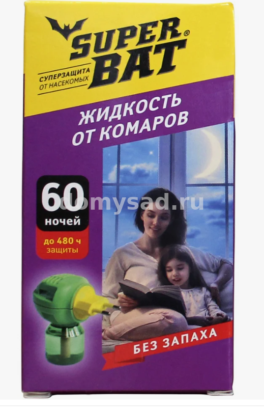 SuperBAT жидкость от комаров 60 ночей 45мл. (24) 01-013