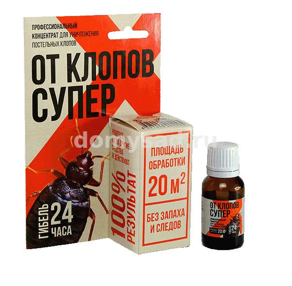 ОТ КЛОПОВ СУПЕР флакон 10мл. в коробке с европодвесом /30 ОКПС10Ф