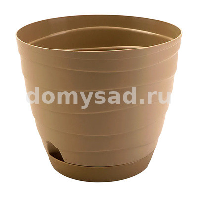 БРИЗ горшок для цветов с поддоном 0,7л.бежевый темный /10 Радиан