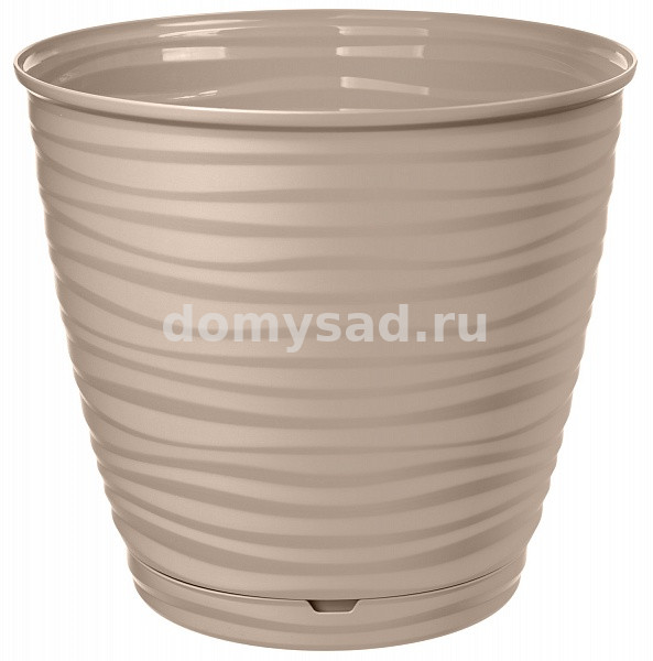 Горшок Saffron D267мм, 9,1л с поддоном (бежевый) (9)