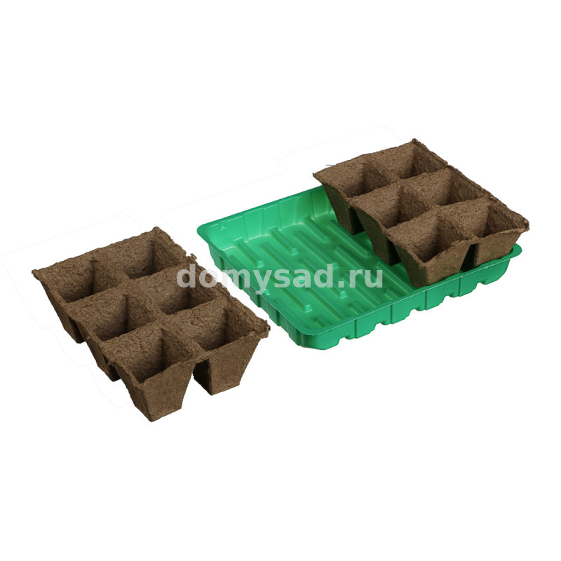 НАБОР для выращивания рассады с торфянными горшочками (горшочки 50*50 12шт.+ лоток)(30)