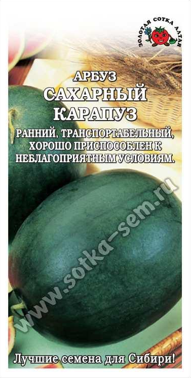 Арбуз Сахарный Карапуз 0,5гр. (Золотая Сотка Алтая) (ран.3-5кг.) Ц