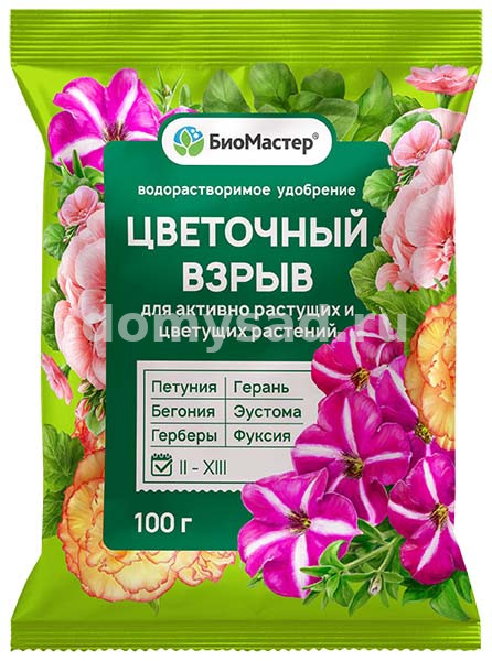 Цветочный взрыв 100гр./50 БиоМастер водорастворимое удобрение