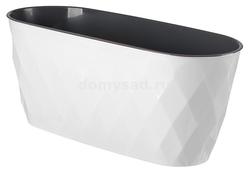 Горшок Laurel 354х152х150мм, 5л с дренажной вставкой (белый) (10)
