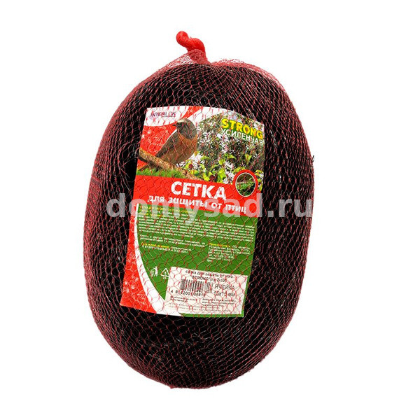 Сетка для защиты урожая от птиц "STRONG" 2х10м.Черная(ячейка мелкая 15х15) /60 INTERLOK