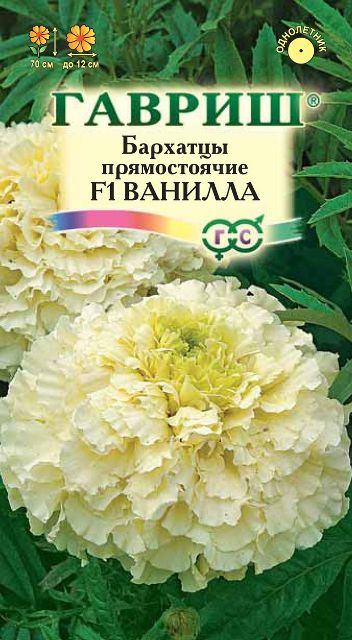 Бархатцы Ванилла прямостоячие 0,05гр.70см. (Гавриш) Ц