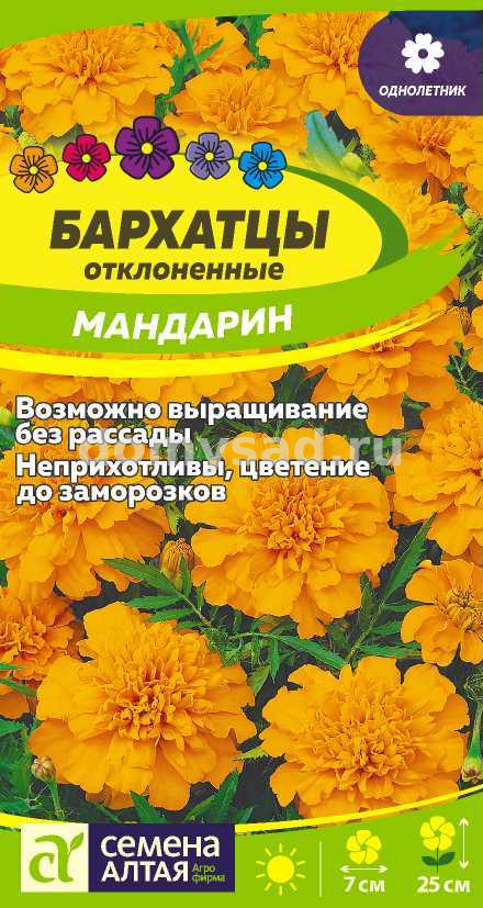 Бархатцы Мандарин махровые (Семена Алтая) Ц