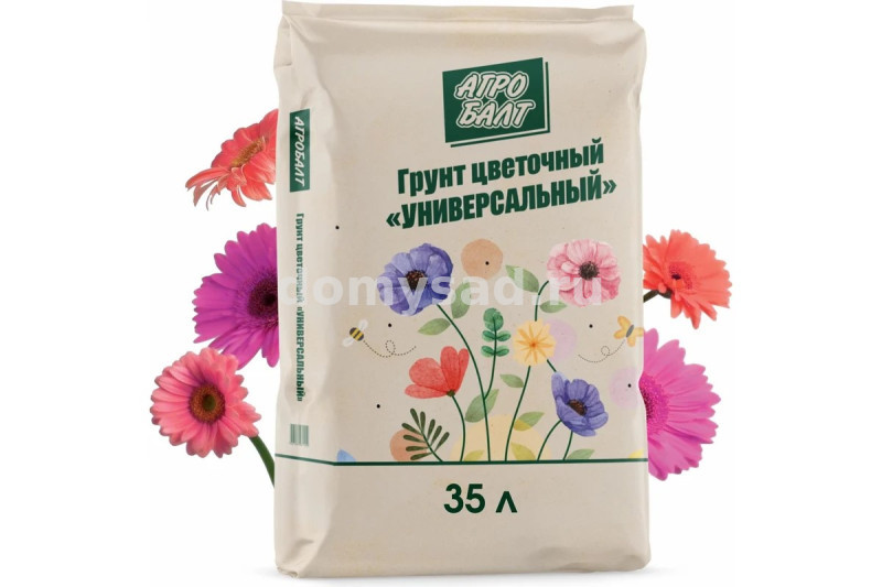 Грунт АГРОБАЛТ Цветочный Универсальный 35л./ (60 шт в поддоне)