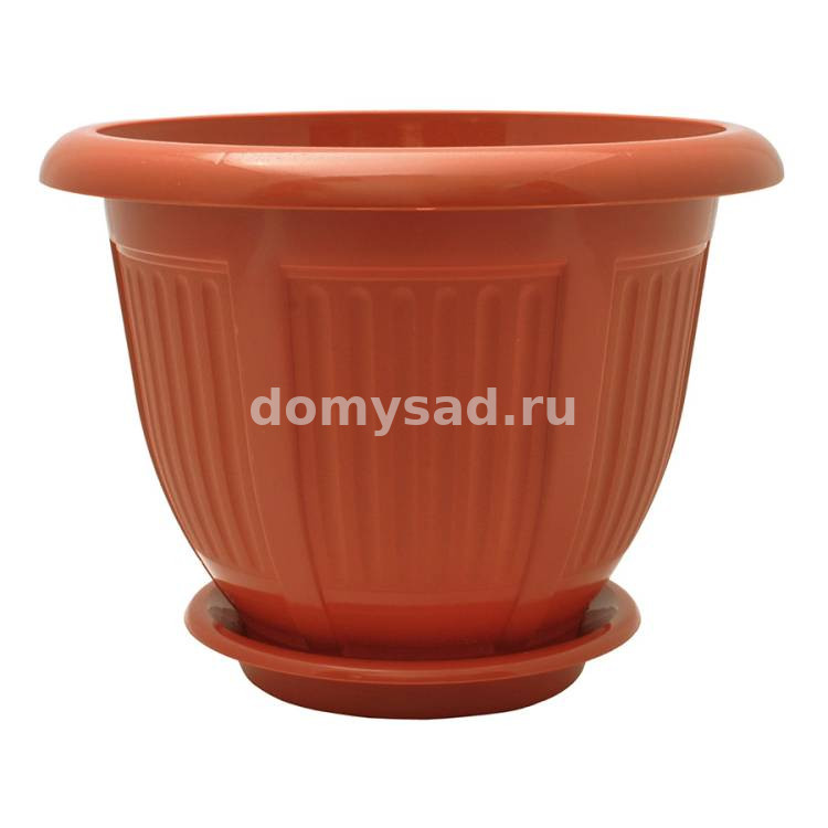 ВОЛНА горшок цветоч. с подставкой 16*12 (20/160) терракот 112048