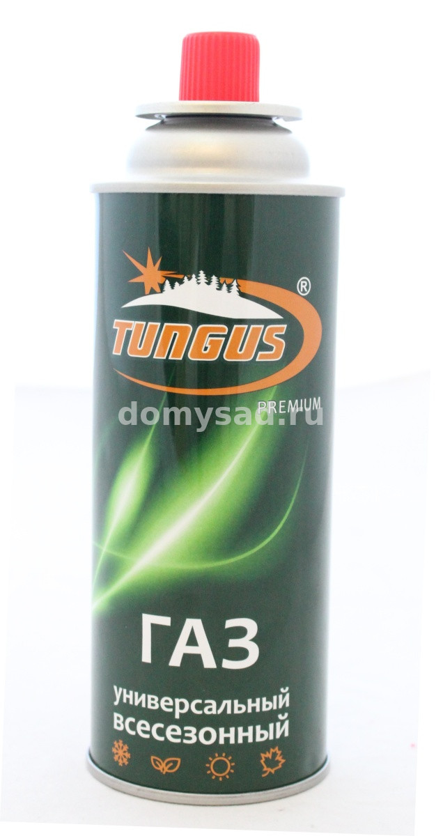 Газ для портатив.плит"Tungus"Premium,метал.баллон,220гр.цанг(всесезонный)/12/