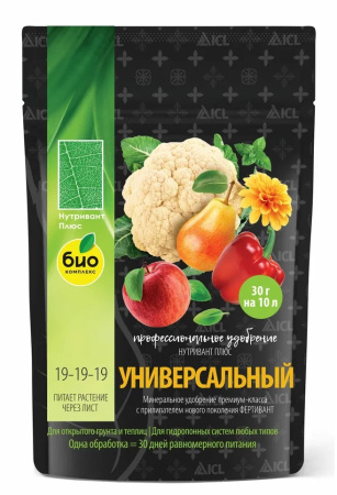 БИО-комплекс Нутривант Плюс, Универсальный NPK 19-19-19 150гр. /36