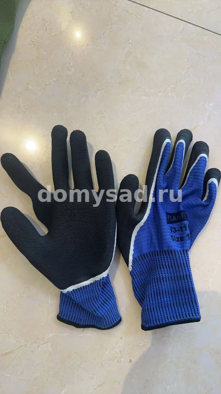 Перчатки нейлоновые синие PLANT!T 03-110 вспенен. латекс 2-ой облив 65гр., р-р10 (12/720)