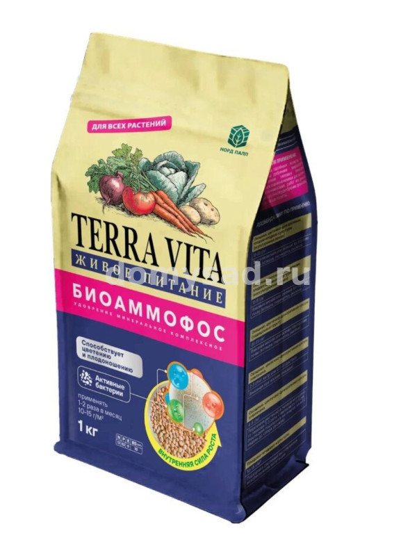 БиоАммофос 1 кг/ 12 / TERRA VITA комплексное удобрение