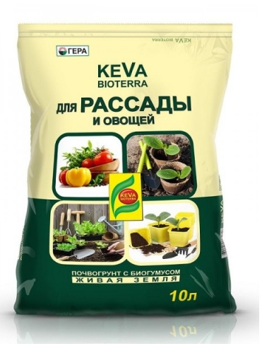 Грунт KEVA BIOTERRA для Рассады и Овощей 10л.с Биогумусом /8 ГЕРА (320 шт в поддоне)