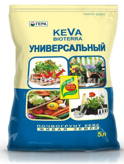 Грунт KEVA BIOTERRA Универсальный 5л.с Биогумусом /10 ГЕРА (540 шт в поддоне)