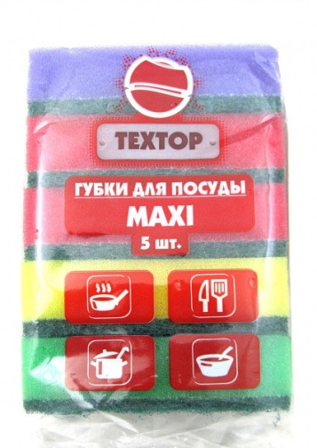 Губка TEXTOP для посуды Макси 5шт. (50) Т138