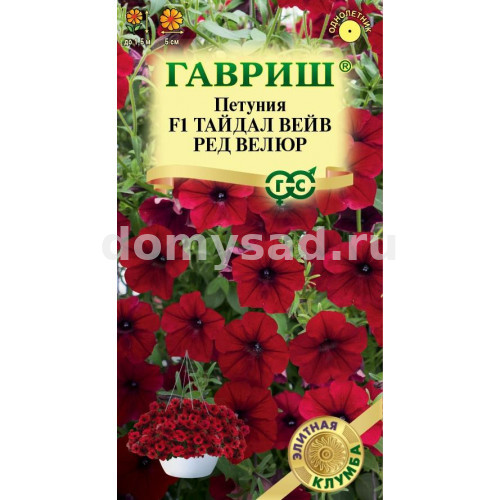Петуния Тайдал Вейв ред велюр F1 (Минитуния) суперкаскад. 4шт. (Гавриш) Ц