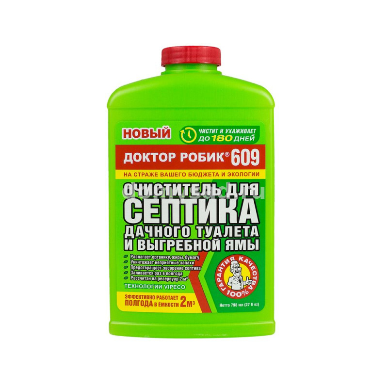 Доктор Робик 609 (0,7988л) Очиститель для септика дачного туалета и выгребной ямы /12