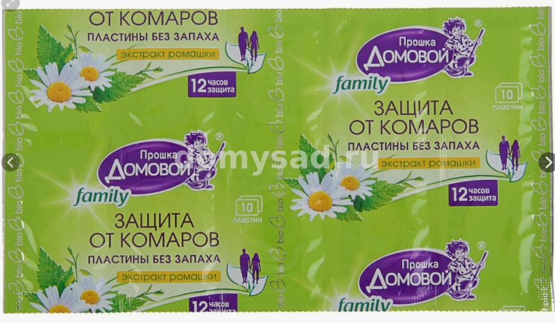 Пластины от комаров Домовой Прошка ДЕТСКАЯ с экстрактом эвкалипта 10шт.(300)