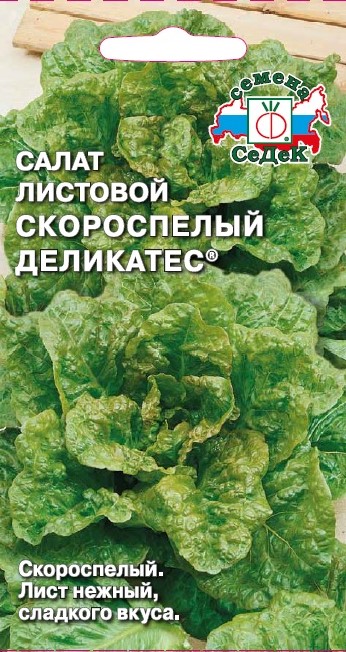 Салат Скороспелый Деликатес ЛИСТОВОЙ,ЗЕЛЕНЫЙ 0,5, 1779 (Седек) Ц