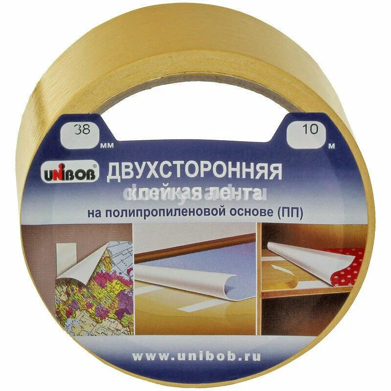 Лента Клейкая Двухсторонняя UNIBOB на полипропиленовой основе 38мм.х10м./48