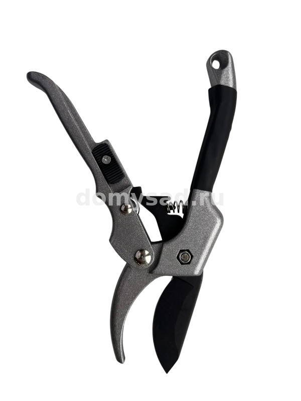 Секатор плоскостной с фиксатором металлическая ручка 20 см. ПРОФИ (72) арт.10-010