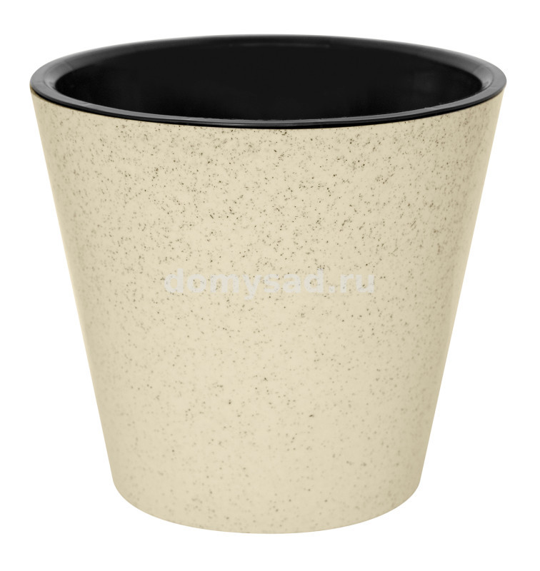 Горшок Pepper D200мм, 4л с дренажной вставкой (светло-бежевый) (12)