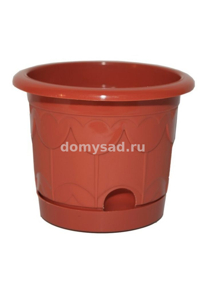 ТЮЛЬПАН горшок с поддоном 0,4л. ТЕРРАКОТ ./96