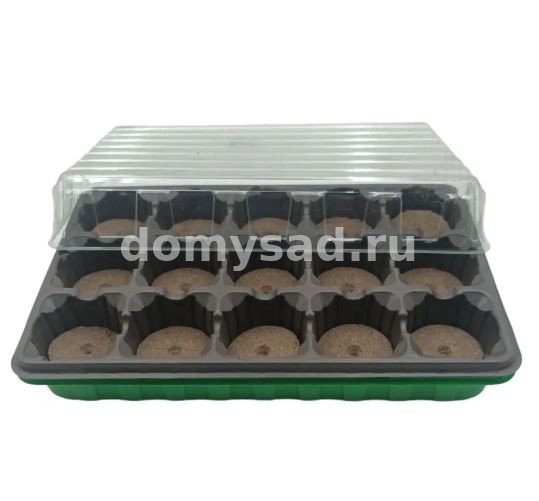 НАБОР для выращивания рассады с торфянными таблетками 55мм. (15таблеток d.55+кассета+ лоток) /