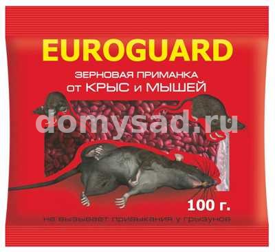 Зерновая приманка EUROGUARD 100гр. от крыс и мышей/70