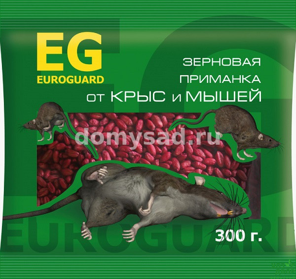 Зерновая приманка EUROGUARD 300гр. от крыс и мышей/30