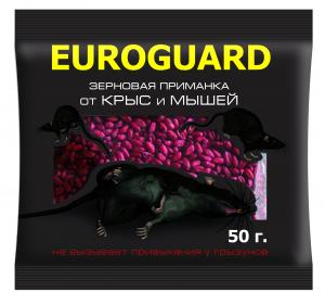 Зерновая приманка EUROGUARD 50гр. от крыс и мышей/100 (0003-579)