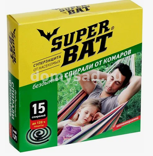 Спирали от комаров SuperBAT зеленые 10шт (60) 01-008