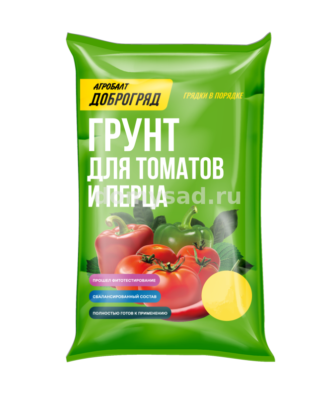 Грунт ДОБРОГРЯД для Томатов и Перца 50л./ АГРОБАЛТ (48 шт в поддоне)