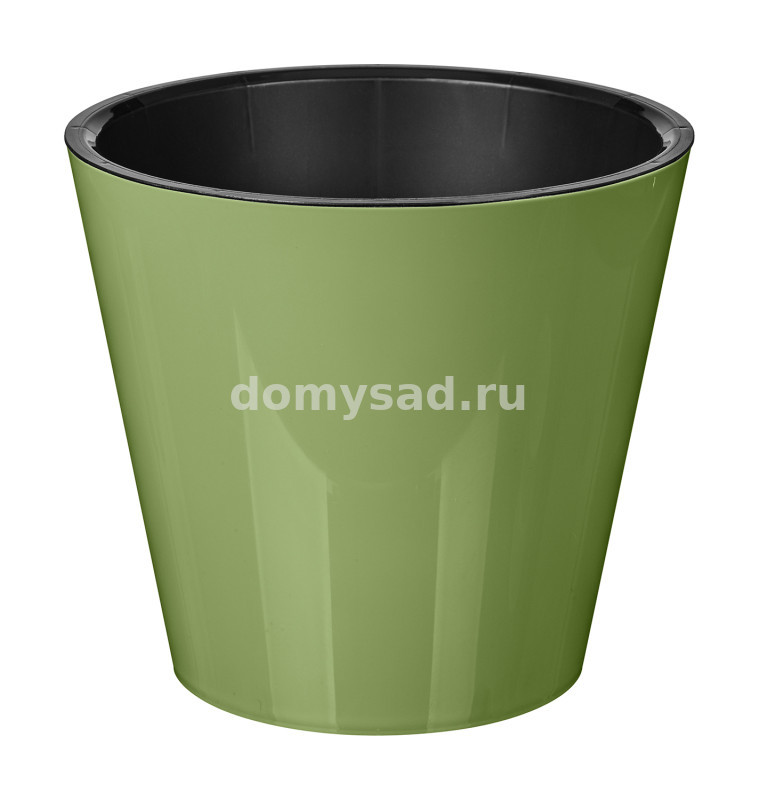 Горшок Rosemary D330мм, 16л с дренажной вставкой на колесиках (зеленый) (4)