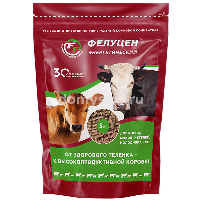 ФЕЛУЦЕН энергетический для Крупного рогатого скота (литера 4224) Гранулы 5кг./4 АГРОВИТ 1009729