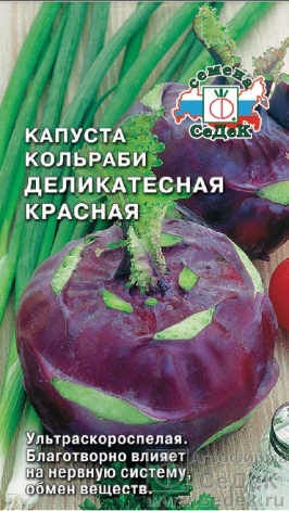кап.Кольраби Деликатесная.Ультраскороспелая,по вкусу -кочерыжка!!! красная (Седек) Ц