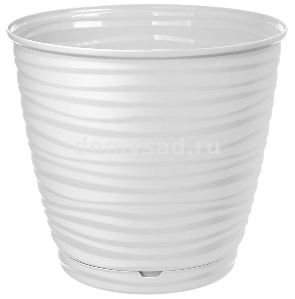 Горшок Saffron D225мм, 5,4л с поддоном (белый) (14)
