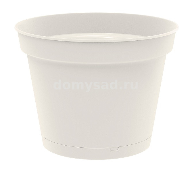 Горшок Mint D120мм, 0,7л с поддоном (светло-бежевый) (42)