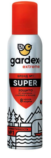Gardex Extreme SUPER Аэрозоль-репеллент от комаров, мошек и других насекомых 150 мл (24) 0140/1